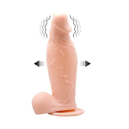 Телесный расширяющийся вибратор Inflatable - 19,3 см.